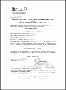 Tax residency certificate