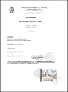 certificato di Stato libero