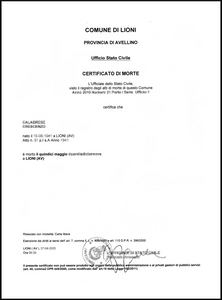 certificato di morte