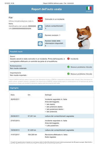 report auto usata